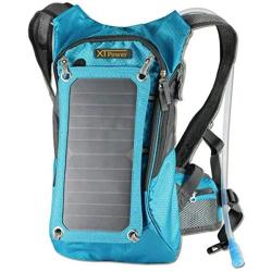 XTPower Xplorer Hiker 8 Turquoise | 7 Watt Removable Panel | 1.8 Liter Hydration Pouch/Bladder Backpack | Charges smartphones, tablets, GPS and other USB devices