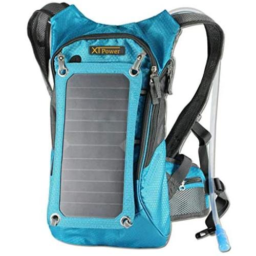 XTPower Xplorer Hiker 8 Turquoise | 7 Watt Removable Panel | 1.8 Liter Hydration Pouch/Bladder Backpack | Charges smartphones, tablets, GPS and other USB devices