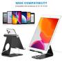 OMOTON Adjustable Tablet Stand iPad Stand Compatible with iPad 10.2 2019, New iPad Pro 11/12.9 inch 2020, iPad 9.7 2018, iPad Mini, iPad Air, Nintendo Switch, and All Cellphones Smart Phones, Black