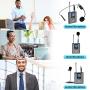UHF Wireless Microphone System Headset Mic/Stand Mic/Lavalier Lapel Mic with Rechargeable Bodypack Transmitter & Receiver 1/4" Output for iPhone, PA Speaker, DSLR Camera, Recording, Teaching