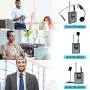 UHF Wireless Microphone System Headset Mic/Stand Mic/Lavalier Lapel Mic with Rechargeable Bodypack Transmitter & Receiver 1/4" Output for iPhone, PA Speaker, DSLR Camera, Recording, Teaching