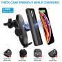 Wireless Car Charger Mount, HonShoop Auto-Clamping Qi 10W 7.5W Fast Charging Car Phone Holder Air Vent Compatible with iPhone X/XR/Xs/Xs Max/8/8 Plus ect