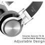 Elecder i39 Headphones with Microphone Foldable Lightweight Adjustable On Ear Headsets with 3.5mm Jack for iPad Cellphones Computer MP3/4 Kindle Airplane School Black/Gray