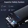 Portable Charger Power Bank 20000mAh Built in Cables Fast Charging 3A Battery Charger with Tri-Input and Four-Output,LCD Display External Battery for Smart Phone, Android, Tablet and More(Black)