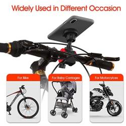 Bike Phone Mount Detachable Adjustable 360° Rotation Universal Motorcycle Phone Mount Mountain Bicycle Phone Holder with Quick Lock for iPhone 11 Pro Max Xr Xs X 8 Plus Samsung Galaxy, Google Pixel