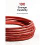 AINOPE Android Micro USB Cable Charger 2 Pack 6.6FT for Samsung Galaxy S7 Charging Cable, Phone Charger Cord Compatible with Samsung Galaxy S6,J7 Edge Kindle Note 5 Durable Nylon Material (Red)