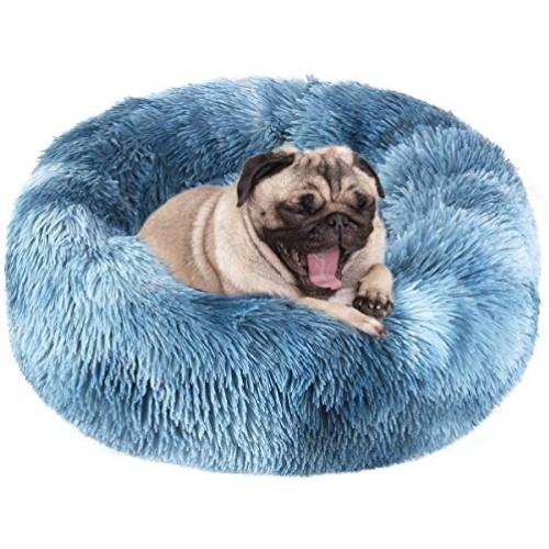 NOYAL Donut Dog Cat Bed, Soft Plush Pet Cushion, Anti-Slip Machine Washable Self-Warming Pet Bed - Improved Sleep for Cats Small Medium Dogs (Multiple Sizes)