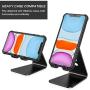 OMOTON Desktop Cell Phone Stand [Updated Solid Version], Advanced 4mm Thickness Aluminum Stand Holder for Switch, Mobile Phone, iPhone 11 Pro Xs Max Xr, Black