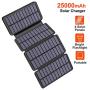 Solar Charger 25000mAh, Riapow Waterproof Solar Power Bank with 4 Panels, Dual USB & Type-C Input for Electronic Devices Like Phones, ipad and Laptop, Outdoor Camping