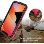 iPhone 11 Pro Max Case Waterproof 6.5 inch, Built-in Screen Protector Rugged Cover Sealed Slim Clear Back Case Shockproof Anti-Scratch Outdoor Bumper Case Compatible with iPhone 11 Pro Max (Red&Clear)