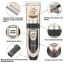 Maxshop Low Noise Rechargeable Dogs Clippers Grooming Trimming Kit Set with Long Life Battery Use for Small Middle Large Dogs and Cats Pets - Gold