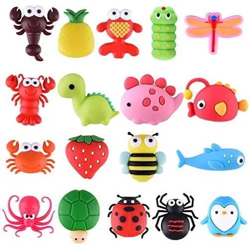 TUPARKA 18 Pcs Cable Protector for iPhone/ipad USB Cable, Plastic Cable Protectors Cute Fish Dinosaur Animals Charging Cable Saver, Phone Accessory Pr TUPARKA 18 Pcs Cable Protector for iPhone/ipad USB Cable, Plastic Cable Protectors Cute Fish Dinosaur Animals Charging Cable Saver, Phone Accessory Pr