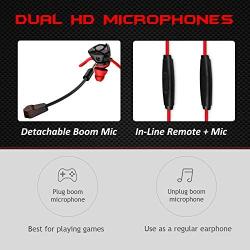 CLAW G9 Gaming Earphones with Dual Microphones, 3D Stereo Sound, Dual Flange Ear-Tips for Mobile Phones, Tablets, PC, Laptop, PS4, Xbox, Nintento Switch (Black)