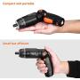 TACKLIFE Cordless Screwdriver, 3.6V 2.0Ah Electric Screwdriver Rechargeable, Adjustable 3 Position Handle, 31pcs Screwdriver Bits, 6 Torque Setting, 1 N.m to 4 N.m, Front&Rear Light, SDH13DC