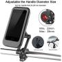 BUZZYFUZZY Bike Motorcycle Phone Navigation Mount，360°Rotation Adjustable Waterproof Holder for iPhone 11 Pro Max XS XR 8 7 6 5 Plus Samsung Galaxy S20 S10 S9 S8 S7 S6 S5 Edge LG,Bike Accessories