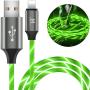 LED Phone Charger Cable - 6.5ft Light Up Visible Flowing Charger Charging Cord Compatible with 11 Pro Max XS XR X 8 7 6S 6 Plus 5S 5 (Green)