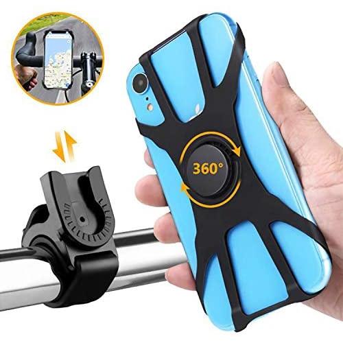 Bike & Motorcycle Phone Mount, 360° Rotatable Bicycle & Motorcycle Handlebar Cell Phone Holder Universal fit for iPhone, Samsung or Any Smartphone (Other 4.5-7.5" Phones).