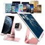 Cell Phone Stand Tablet Stand , ZVEproof iWatch iPhone Apple Watch Charging Station Stand Dock Cradle Holder for Mobile Phone (All Size) and Tablet (Up to 10.1 inch), Rose Gold