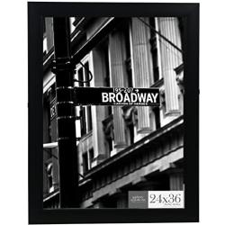 Gallery Solutions 24x36 Flat with Inner Ridge Large Wall Hanging Picture Poster Frame, 24" x 36", Black