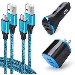 USB C Car Charger for Google Pixel XL 2/2xl 3/3xl 4/4xl 5/5xl 3a/4a, Samsung Galaxy S20 A20 S10e A10e A01 A50 A70 Note10 9, Car Charger Adapter, Wall Plug Charging Block, Type C Fast Charging Cable