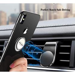Phone Ring Holder Cell Phone Holder Universal Finger Ring Stand with Magnetic Car Phone Mount Holder for Car Air Vent Magnetic Mount car Phone Holder for iPhone11 Pro Xs Max XR X 8 (Gold)