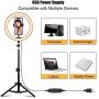 LED Ring Light,10.2 Ring Light with Stand and Phone Holder for Live Streaming Vlogging, Selfie Ring Light with 3 Light Modes and 10 Brightness Level for Makeup, Vlogging, Close Up Photography