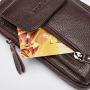 VIIGER Leather Small Crossbody Phone Purse Mens Travel Wallet Bag Mini Shoulder Messenger Smartphone Belt Holster Clip Carrying Case Holder Belt Loop Phone Pouch Compatible for iPhone 11 Pro Max,brown