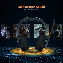 Gaming Headset for Xbox One, PS4 Gaming Headset with 7.1 Surround Sound Stereo, Noise Canceling Over Ear Headphones with Mic, LED Light, Soft Memory Earmuffs for Nintendo Switch, PC, Mac, Laptop