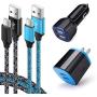 USB C Charger Set for Samsung Galaxy A20 S20 S10 A10e A50 A51 A70 A71 A01 S9 S8+ Note 20 Note10+ 9 8, Dual Port USB Wall Charging Block Cube, Car Charger Adapter with 2-Pack Type C Fast Charge Cable