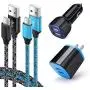 USB C Charger Set for Samsung Galaxy A20 S20 S10 A10e A50 A51 A70 A71 A01 S9 S8+ Note 20 Note10+ 9 8, Dual Port USB Wall Charging Block Cube, Car Charger Adapter with 2-Pack Type C Fast Charge Cable