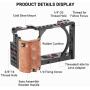 SMALLRIG Camera A6300 Cage for Sony A6000 / A6300 with Wooden Handle Handgrip - 2082
