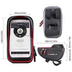 Wallfire Bike Phone Mount Bag, Bicycle Frame Bike Handlebar Bags with Waterproof Touch Screen Phone Case