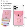 YUNCE Card Holder for Back of Cell Phone, Cell Phone Card Holder Ring Stand Stick on Wallet for iPhone Android and All Smartphones Adhesive Credit Card Holder Sleeve