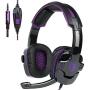 Stereo Gaming Headset for PS4, SADES SA930 Wired Noise Cancelling Headphone with Volume Control Mic Soft Memory Earmuffs for PC Laptop Mac New Xbox one(Black Purple)