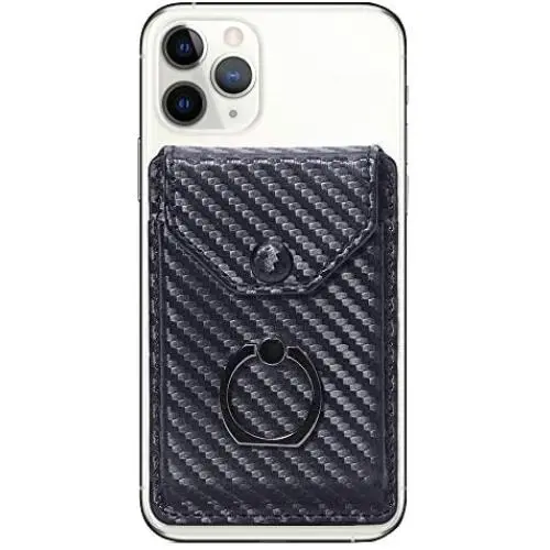 Card Holder for Back of Phone Cell Phone Card Holder RFID Ring Stand Stick on Wallet for iPhone Android and All Smartphones Adhesive Credit Card Holder for Cell Phone-Black B Card Holder for Back of Phone Cell Phone Card Holder RFID Ring Stand Stick on Wallet for iPhone Android and All Smartphones Adhesive Credit Card Holder for Cell Phone-Black B