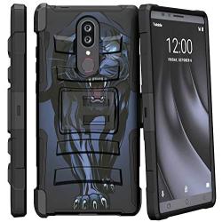 TurtleArmor | Compatible with Coolpad Alchemy Case | Coolpad Legacy Case [Hyper Shock] Hard Dual Layer Hybrid Rugged Belt Clip Holster Kickstand Case Animal - Fierce Panther