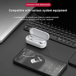 Wireless Earbuds Headset Bluetooth 5.0 TWS Noise Canceling Stereo Headphones for iPhone Android, Waterproof Touch Control Earphones with Charging Case (White)