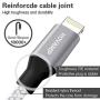HOVAMP iPhone Charger, MFi Certified Lightning Cable 5 Pack (3/3/6/6/10FT) Nylon Woven with Metal Connector Compatible iPhone 11/Pro/Xs Max/X/8/7/Plus/6S/6/SE/5S iPad - Silver&White