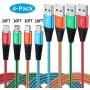 Micro USB Cable 10FT 4-Pack,Bynccea Long Android Charger Cable Nylon Braided Cell Phone Charger Android Fast Charging Cord Compatible with Samsung Galaxy S6 S7 Edge J7,LG,HTC,Motorola,Sony,Xbox,PS4