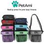 PetAmi Dog Treat Pouch | Dog Training Pouch Bag with Waist Shoulder Strap, Poop Bag Dispenser and Collapsible Bowl | Treat Training Bag for Treats, Kibbles, Pet Toys | 3 Ways to Wear