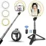 SYOSIN Selfie Ring Light with Tripod Stand and Phone Holder, 6” Rechargeable LED Dimmable Ring Light Selfie Stick Tripod with Bluetooth Remote Control for Live Stream,Makeup,YouTube Video SYOSIN Selfie Ring Light with Tripod Stand and Phone Holder, 6” Rechargeable LED Dimmable Ring Light Selfie Stick Tripod with Bluetooth Remote Control for Live Stream,Makeup,YouTube Video