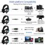 Gaming Headset for PS4, Xbox One, PC Headphones with Microphone LED Light Mic for Nintendo Switch Playstation Computer, K5 pro (Black&Blue)