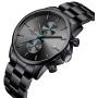 GOLDEN HOUR Mens Watches with Black/Silver Stainless Steel and Metal Casual Waterproof Chronograph Quartz Watch, Auto Date in Colorful Hands