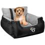 Dog Car Seat,Puppy Booster Seat Dog Travel Car Carrier Bed with Storage Pocket and Clip-on Safety Leash Removable Washable Cover for Small Dog