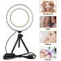 LED Ring Light 6" with Tripod Stand for YouTube Video and Makeup, Mini LED Camera Light with Cell Phone Holder Desktop LED Lamp with 3 Light Modes & 11 Brightness Level (6 inch)