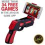 AR BLASTER Augmented Reality 360 Degree Portable Gaming VR Gun: Wireless Bluetooth Controller Toy Pistol for iOS Phone and Android Smartphones - FREE App With 35 Plus Games Action Learning - Red