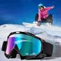 Ski Goggles, Pack of 2, CarBoss Motorcycle Snowboard Goggles 100% UV 400 Protection, Anti-Glare Anti-Scratch Dustproof Windproof Lenses, Great Snow Skiing Cycling Riding Outdoor Sports Eyewear for Men