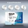 Silicon Power 64GB 3-Pack Superior Pro Micro SDXC UHS-I (U3), V30 4K A1,Nintendo Switch Compatible, High Speed MicroSD Card with Adapter