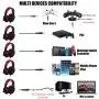 NUBWO U3 3.5mm Gaming Headset for PC, PS4, Laptop, Xbox One, Mac, iPad, Nintendo Switch Games, Computer Game Gamer Over Ear Flexible Microphone Volume Control with Mic