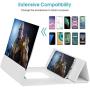 【2020 Update Version】 12 Phone Screen Magnifier with Foldable Magnetic Leather,3D Magnifier Projector Screen for Movie Video and Game Easy Collection and Compatible with Any Smartphones(White)